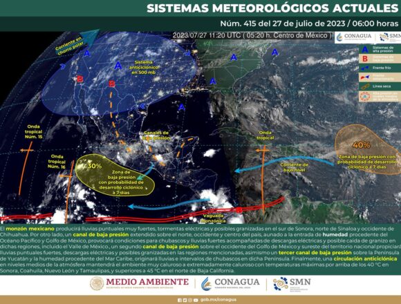 Se prevén lluvias ligeras y probabilidad de actividad eléctrica en Oaxaca