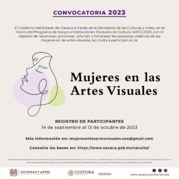 Invita Secretaría de las Culturas y Artes a participar en la convocatoria Mujeres en las artes visuales