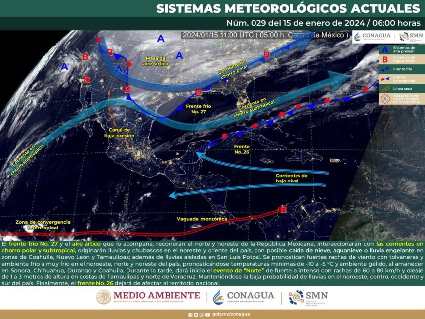 Prevén día con cielo despejado, lluvias escasas y vientos del Norte