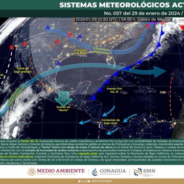 Frente frío número 31 provocará fuerte evento de norte y bajas temperaturas en el estado