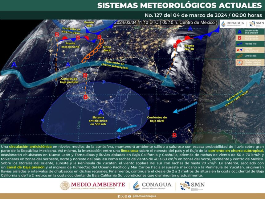 Se esperan radiaciones solares fuertes y rachas de viento en el estado