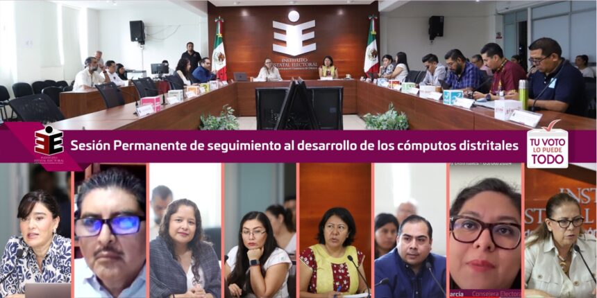 Instala IEEPCO Sesión Permanente en el desarrollo de cómputos distritales electorales