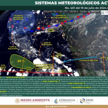 Onda tropical número 12 dejará lluvias de intensidad variable en territorio oaxaqueño