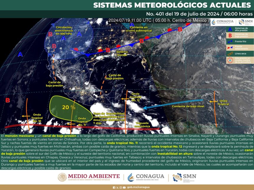 Onda tropical número 12 dejará lluvias de intensidad variable en territorio oaxaqueño