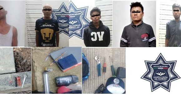 Cinco cristaleros detenidos por la Policía Municipal de Santa Lucía del Camino