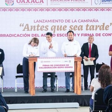 Con firma de convenio entre DDHPO y IEEPO, arranca campaña de prevención y erradicación del acoso escolar “Antes Que Sea Tarde”