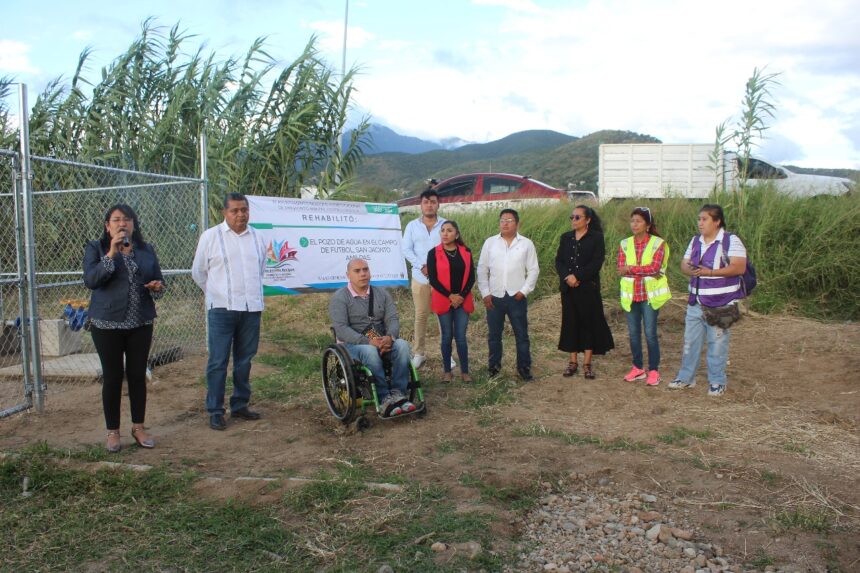 Cumple Gaby Díaz con San Jacinto Amilpas, entrega un pozo profundo de agua en el casco Municipal de San Jacinto Amilpas.