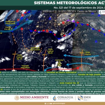 Onda tropical número 23 dejará lluvias en diferentes puntos de Oaxaca