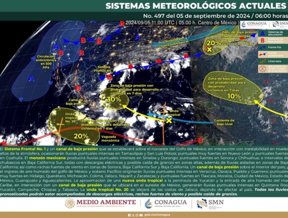 Prevén lluvias de intensidad variable en las próximas 24 horas para Oaxaca