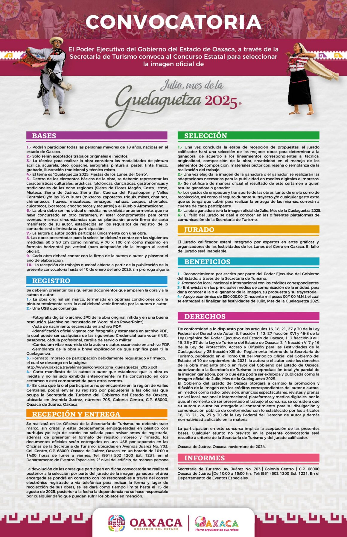 Sigue abierto el registro de la imagen oficial de la Guelaguetza 2025, quedan 8 días