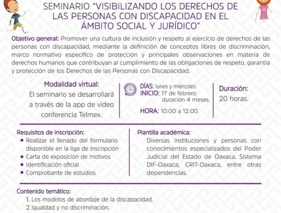 Invita DIF Oaxaca a seminario con perspectiva de discapacidad