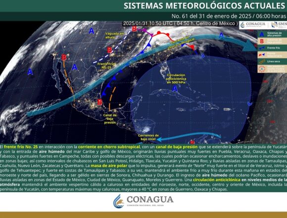 Ocasionará frente frío 25 cielos nublados y lluvias aisladas en Oaxaca