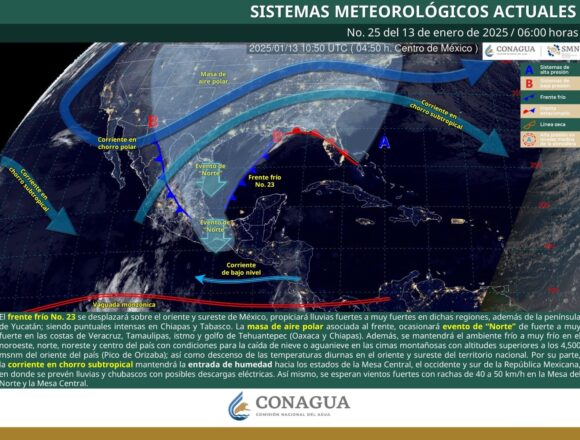 PRONÓSTICO (4) Frente frío número 23 mantendrá condiciones inestables para Oaxaca este inicio de semana
