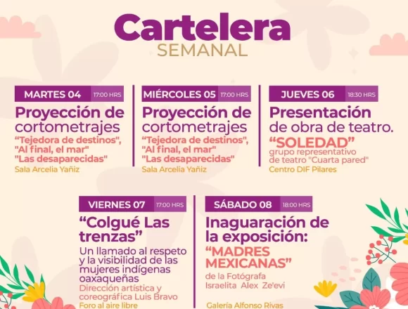 Con motivo del Día Internacional de la MujerInvita Casa de la Cultura Oaxaqueña a las actividades artísticas con perspectiva de género