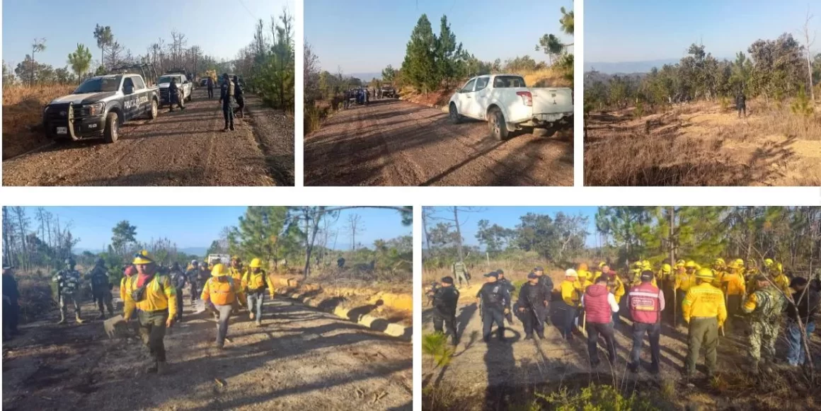 Coadyuva SSPC en el combate a incendio forestal en San Juan Mixtepec