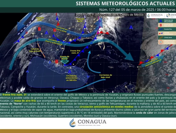 Prevén lluvias aisladas con tormentas puntuales en la mitad norte de Oaxaca