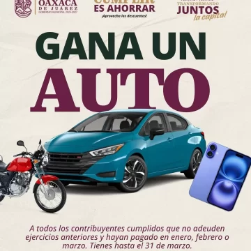 Pagar impuestos en Oaxaca ahora tiene recompensa: sortean un auto, iPhones y motocicletas