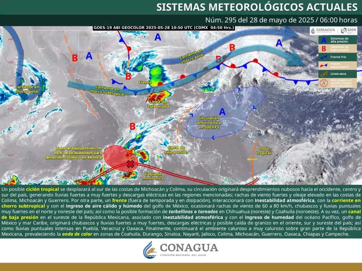Pronostican primera Depresión Tropical frente a costas del Pacífico