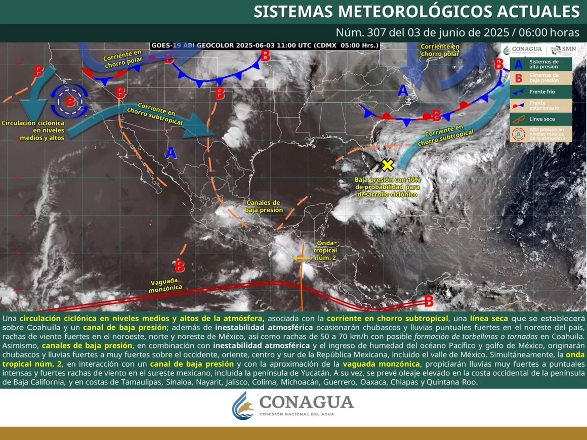 Continuará presencia de nubosidad en gran parte del estado, con presencia de lluvias en sierras 