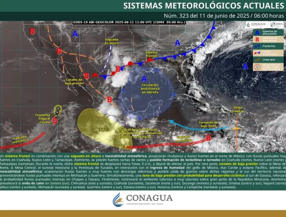 IMG-20250611-WA0008.jpg Se prevé para este miércoles lluvias de intensidad variable con tormentas en Oaxaca