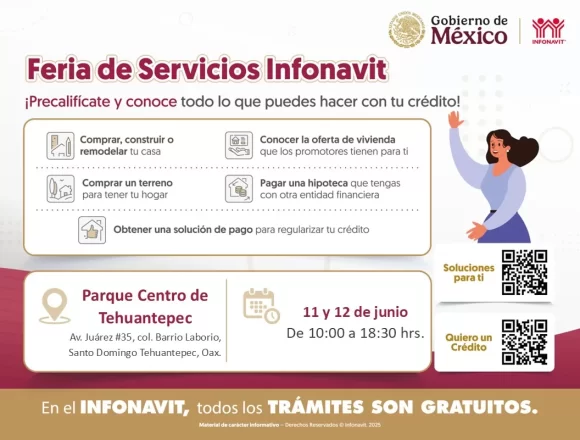 INFONAVIT REALIZARÁ FERIAS DE ATENCIÓN EN OAXACA