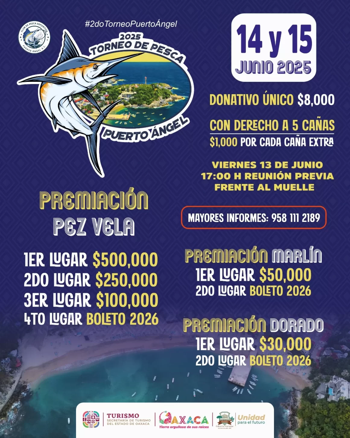 Fijan nuevas fechas para Segundo Torneo de Pesca Deportiva en Puerto Ángel 2025