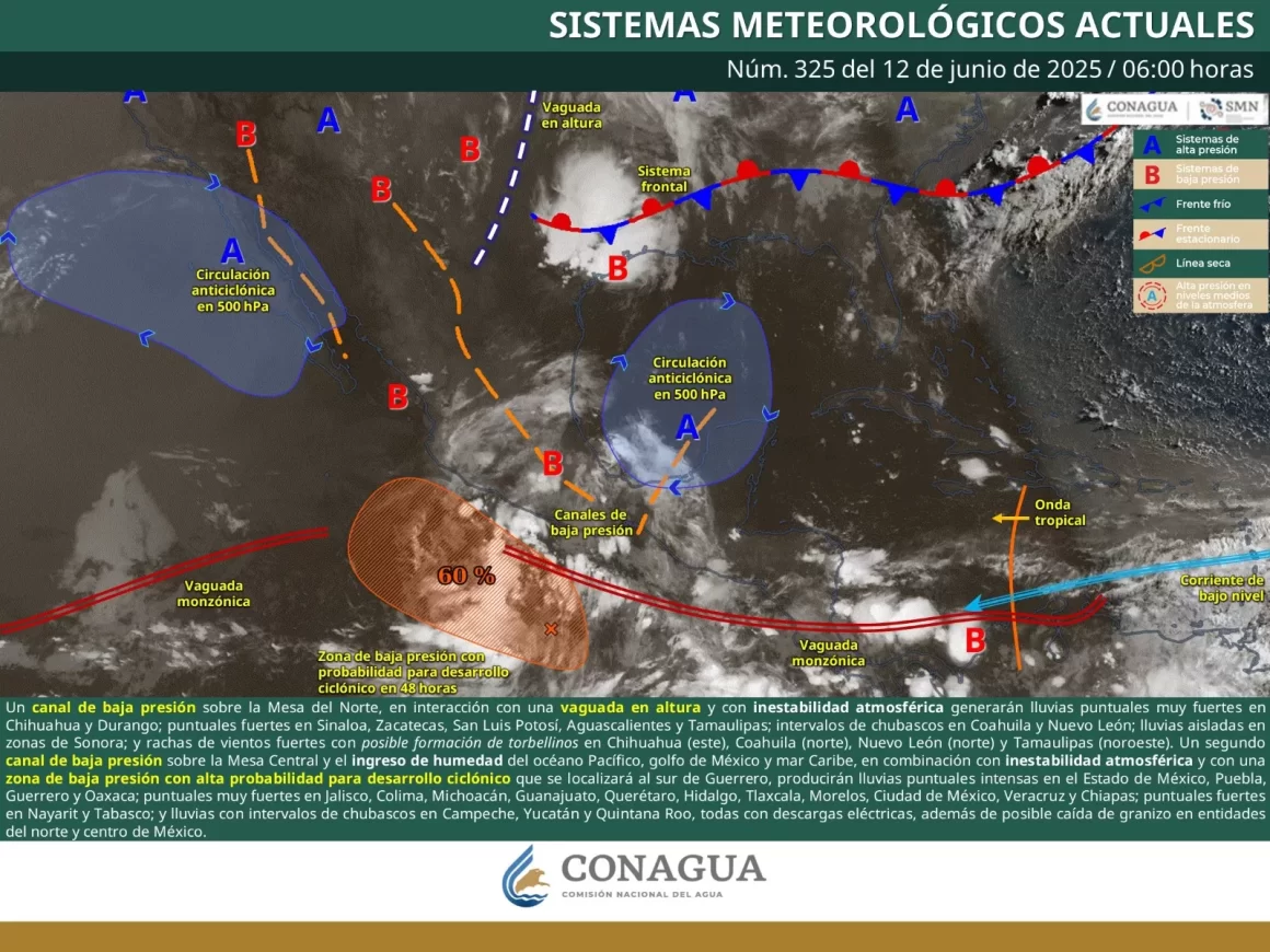 Pronostican lluvias de intensidad variable con tormentas durante la tarde de este jueves