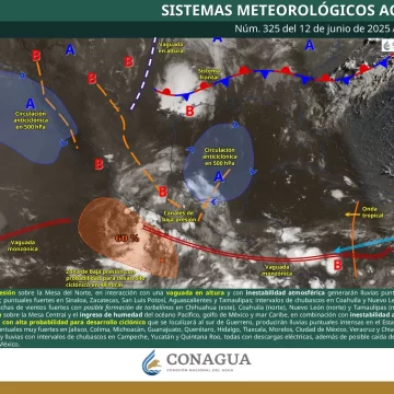 Pronostican lluvias de intensidad variable con tormentas durante la tarde de este jueves