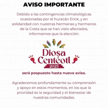 Reprograman proceso de selección de la representante de la Diosa Centéotl 2025