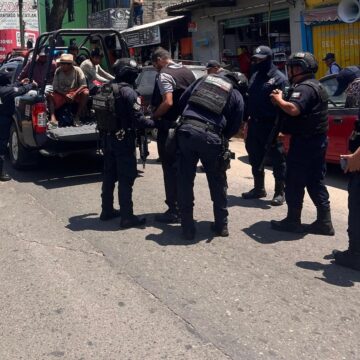Realizan corporaciones de seguridad Operación Pescador en la Central de Abasto