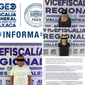 Obtiene FGEO vinculación a proceso y prisión contra tres imputados por robo con violencia cometido en el Centro Histórico de Oaxaca de Juárez