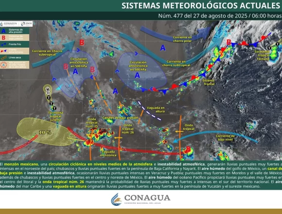 Persistirán lluvias de intensidad variable con periodos de tormentas fuertes en Oaxaca