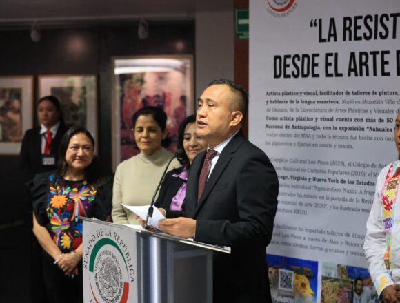 Inaugura Antonino Morales exposición del artista oaxaqueño Filoginio Naxín en el Senado