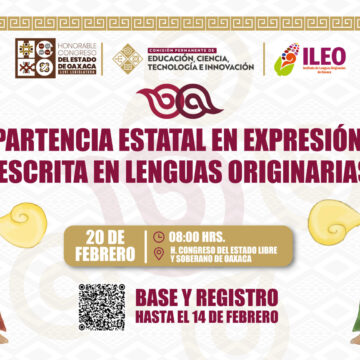 Congreso del Estado convoca a participar en la Compartencia Estatal en Expresión Oral y Escrita en Lenguas Originarias