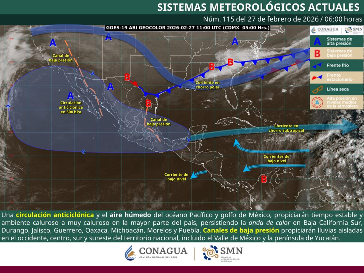 Se pronostican nublados y chubascos aislados en algunas zonas montañosas de la Sierra Sur