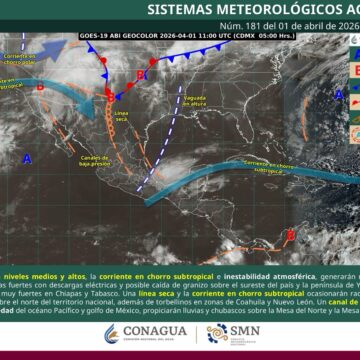 Se esperan tormentas, rachas fuertes de viento y posible caída de granizo en Oaxaca