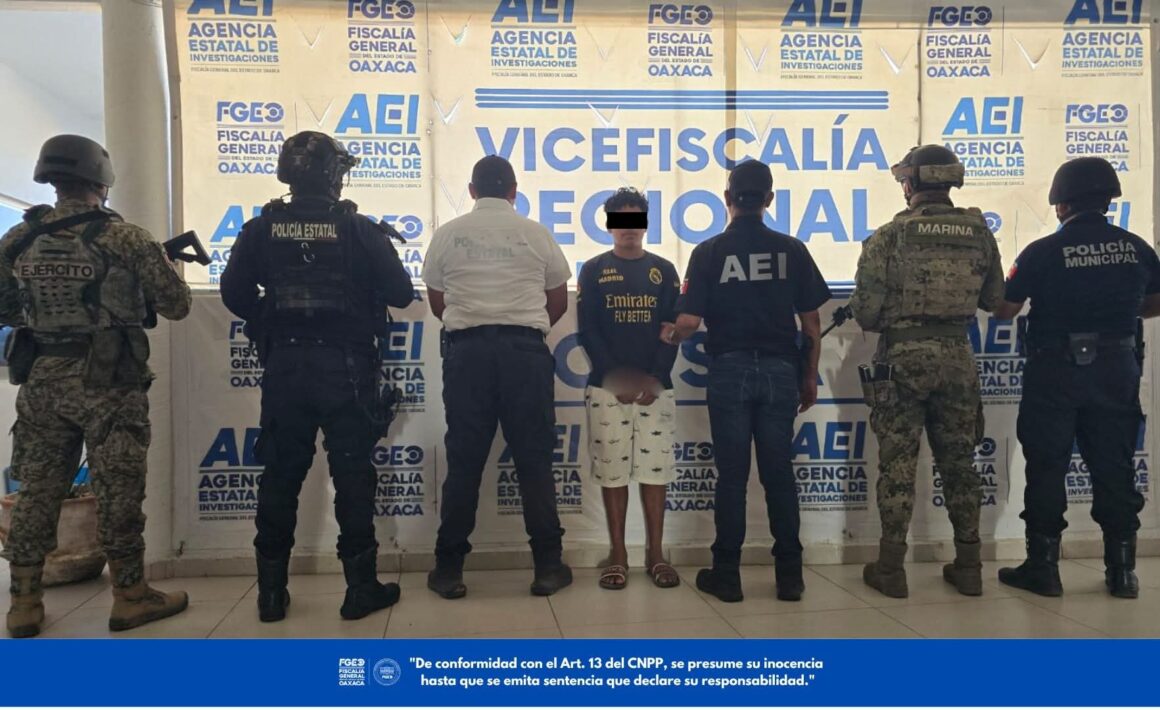 Aprehende Fiscalía de Oaxaca a presunto responsable de homicidio y calcinación de un hombre en la Costa