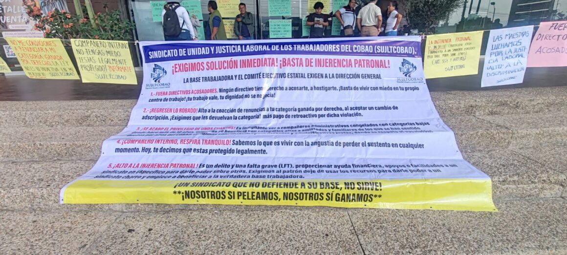 IMG-20260525-WA00161.jpg Sindicato de trabajadores y jubilados del COBAO toma oficinas administrativas en Oaxaca