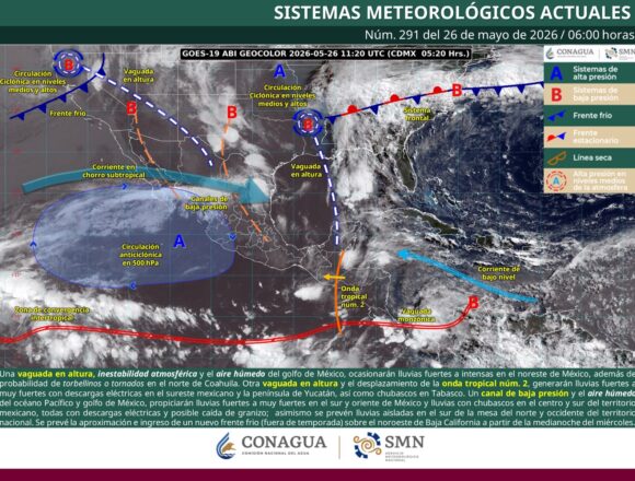 Persistirán lluvias, vientos fuertes y ambiente caluroso en el estado