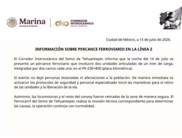 Nuevo descarrilamiento en la Línea Z del Tren Interoceánico ocurre en la misma curva del accidente de 2025.