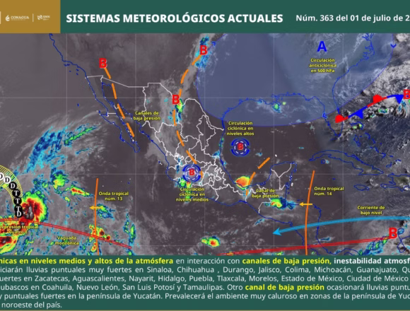 IMG-20260701-WA0002 Para este miércoles, se mantiene el potencial de lluvias y evento de mar de fondo en Oaxaca: Protección Civil
