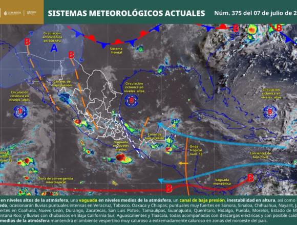 Lluvias, calor y mar de fondo prevalecerán en territorio oaxaqueño: Protección Civil
