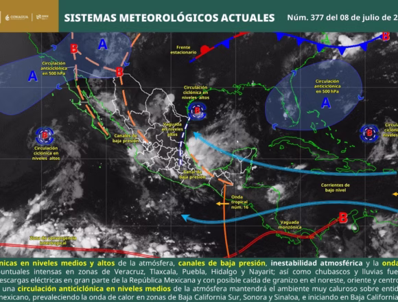 Ingreso de onda tropical número 16 favorecerá lluvias y tiempo inestable en Oaxaca