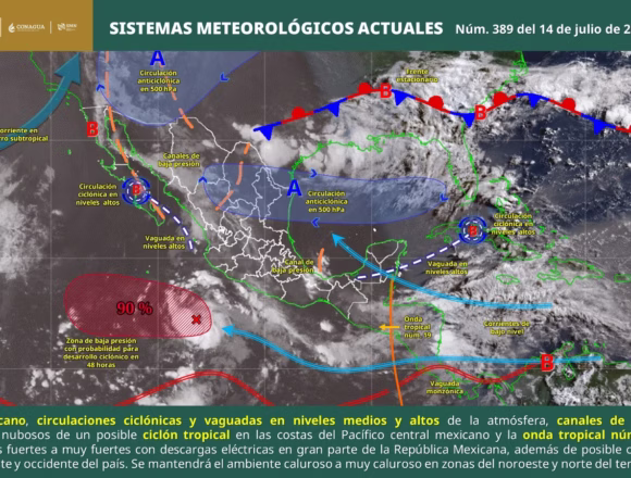 Persistirán lluvias de intensidad variable y oleaje elevado en el litoral oaxaqueño