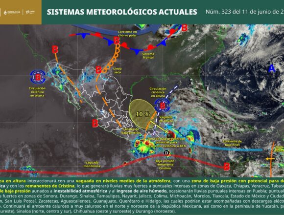 Remanentes de humedad de Cristina favorecerán lluvias en Oaxaca