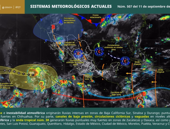 Prevén lluvias intensas, tormentas y niebla en Oaxaca