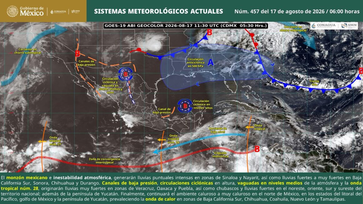 clima-12 Onda tropical 28 favorecerá lluvias en Sierra Sur y Cuenca
