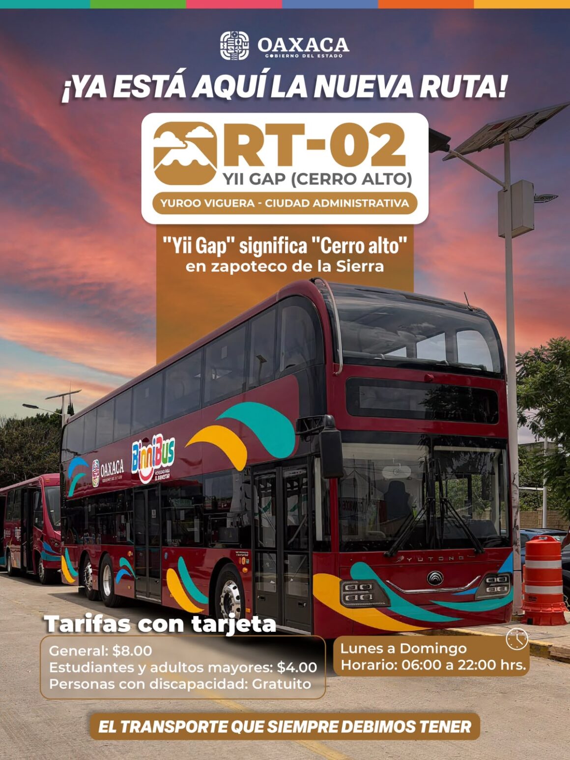 fd2b4474-4028-48bf-8fb5-35ff2c5707ae Arranca Salomón Jara nueva ruta de BinniBus Oaxaca, contará con unidades de dos pisos