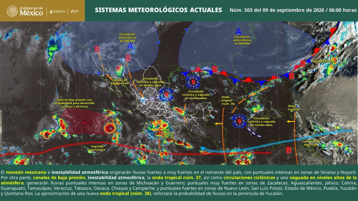 Prevén lluvias localmente intensas y rachas de viento en Oaxaca